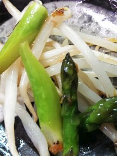 アスパラと干しえびともやし炒め-レシピのメイン写真
