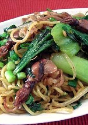 簡単!ホタルイカと青梗菜の中華焼きそば-レシピのメイン写真