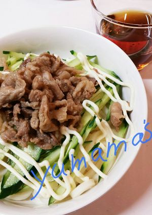 うまい！甘辛豚肉のせ冷やしうどん♪-レシピのメイン写真