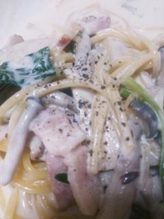 キノコのクリームパスタ-レシピのメイン写真