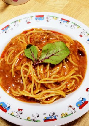 レトルトで簡単！自己流ミートスパゲティ-レシピのメイン写真