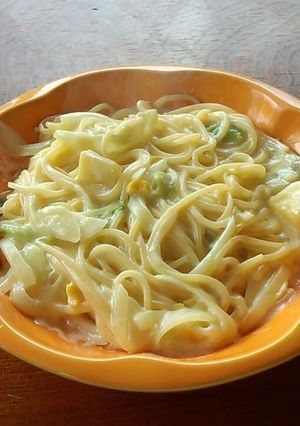 濃厚コーンクリームパスタを簡単に-レシピのメイン写真