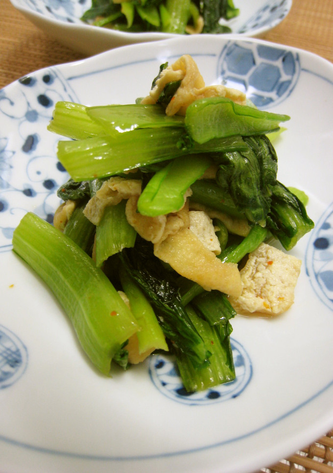 小松菜と油揚げのシャキシャキ炒め-レシピのメイン写真