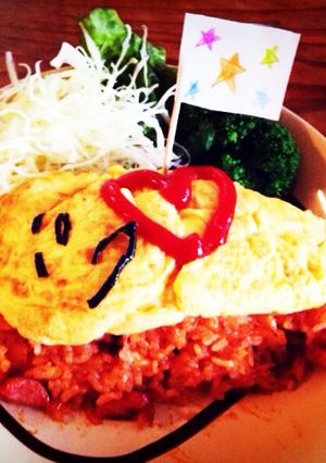 ぐでたまオムライス☆簡単キャラご飯♬-レシピのメイン写真