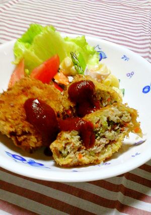 調理室ﾖﾘ～野菜いっぱいﾒﾝﾁｶﾂ♪-レシピのメイン写真