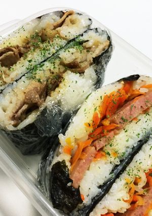 初♡おにぎらず2種類-レシピのメイン写真