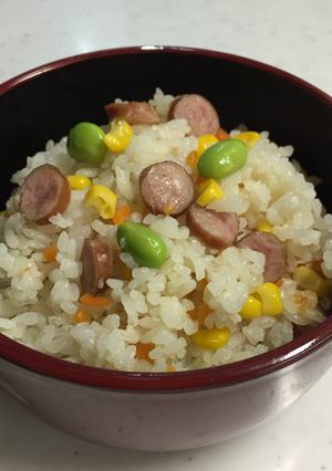 ウインナーとニンジンの炊き込みご飯♬-レシピのメイン写真