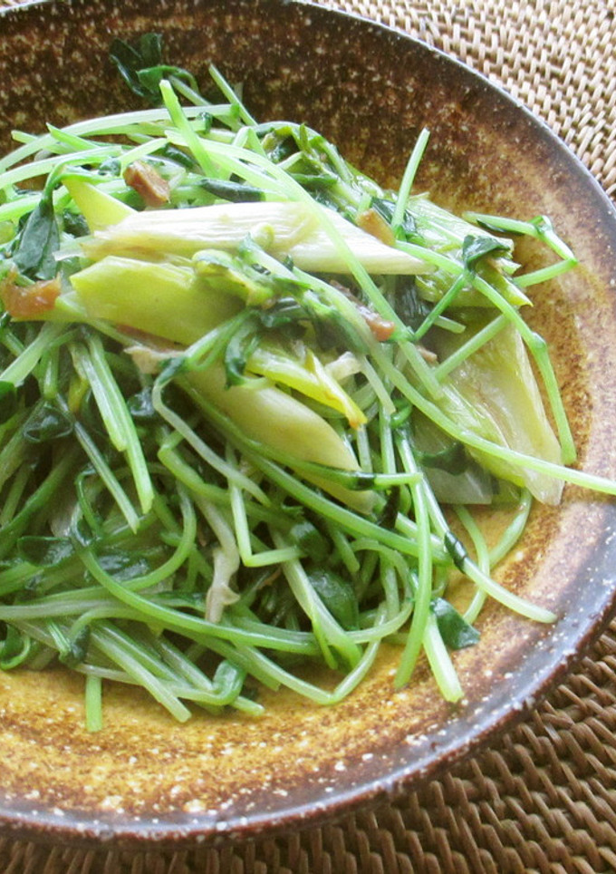 豆苗と白ネギのＸＯ醤炒め-レシピのメイン写真