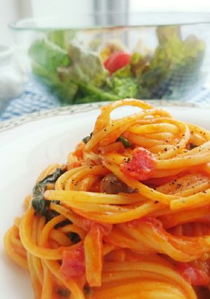 ランチに脱定番✾濃厚トマトソースパスタ-レシピのメイン写真