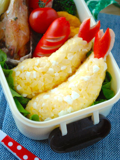 キャラ弁☆そっくりエビフライおにぎり弁当-レシピのメイン写真