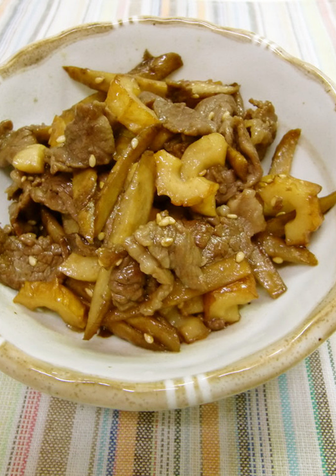 牛肉とごぼうの甘辛炒め-レシピのメイン写真