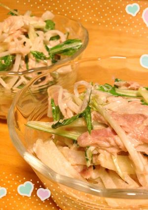 簡単٭＊水菜と大根とツナのサラダ*＊-レシピのメイン写真