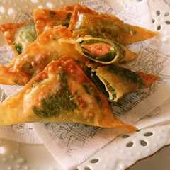 A picture of パリパリ～明太チーズの揚げワンタン.