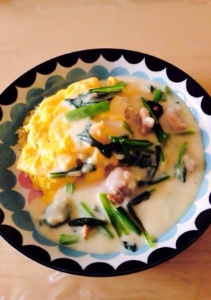 チキンと小松菜のチーズクリームオムライス-レシピのメイン写真