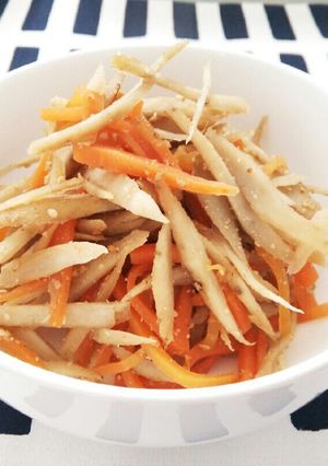 ノンオイル♪蒸して簡単『きんぴらごぼう』-レシピのメイン写真