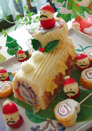 X'mas寿司・de・ブッシュドノエル☆-レシピのメイン写真
