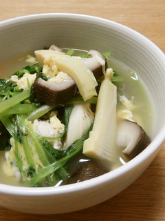葉わさびと筍の鶏団子スープ-レシピのメイン写真