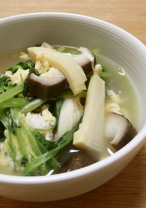 葉わさびと筍の鶏団子スープ-レシピのメイン写真
