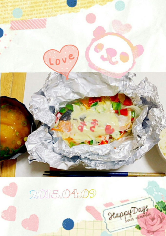 デコ♡鮭と新玉ねぎのチーズ ホイル焼き-レシピのメイン写真