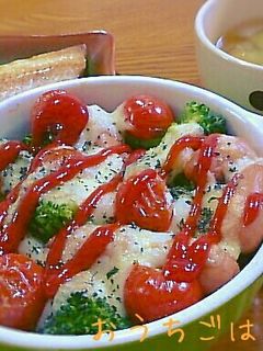 ポテト、ウインナーお野菜チーズ焼き★簡単-レシピのメイン写真
