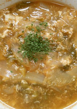 簡単！セロリと　玉ねぎ　卵のケチャップ煮-レシピのメイン写真