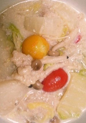 プニュつくねプチトマ豆乳鍋-レシピのメイン写真