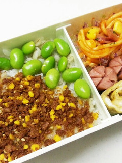 ふりかけで簡単そぼろ弁当-レシピのメイン写真