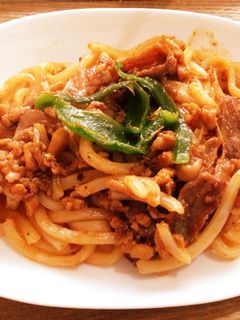 麺つゆ&ケチャップ ナポリタン焼うどん-レシピのメイン写真