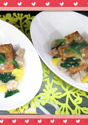 厚揚げ+鶏ゴボウつくね+彩り野菜あん-レシピのメイン写真