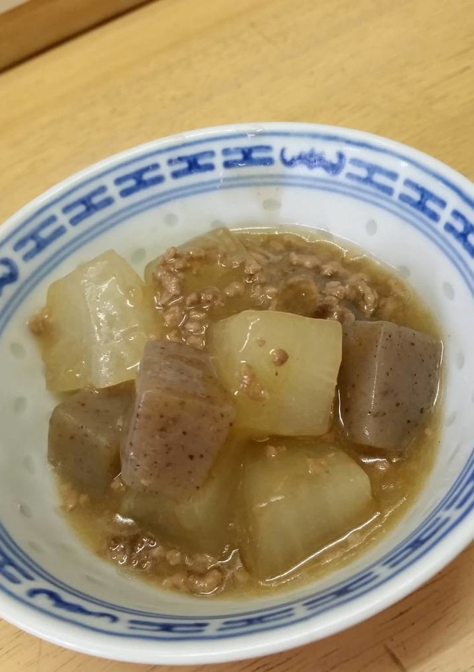 大根とこんにゃくのそぼろ煮-レシピのメイン写真
