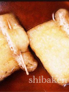 簡単おでん風溶き卵巾着の煮込み 油揚げ-レシピのメイン写真