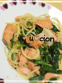 *塩鮭とほうれん草のパスタ*-レシピのメイン写真