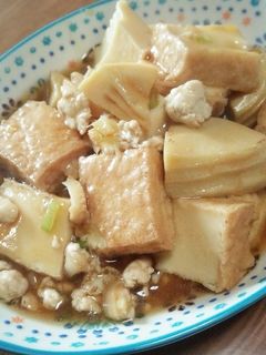 タケノコと絹揚げ豆腐のそぼろ煮-レシピのメイン写真