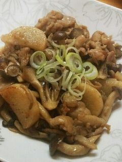 山芋・きのこ・豚肉のバタぽん炒め✿-レシピのメイン写真