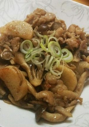 山芋・きのこ・豚肉のバタぽん炒め✿-レシピのメイン写真