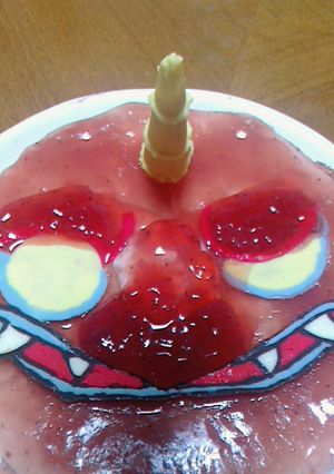 デコキャラ　妖怪ウォッチ　赤鬼（失敗）-レシピのメイン写真