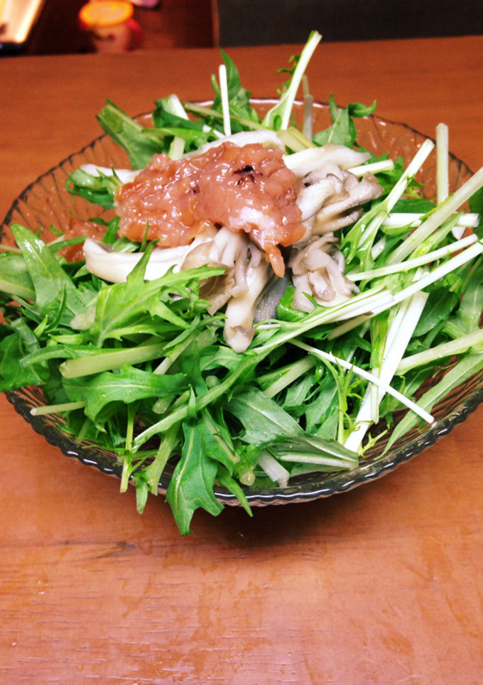 簡単！水菜と舞茸の和風サラダ-レシピのメイン写真