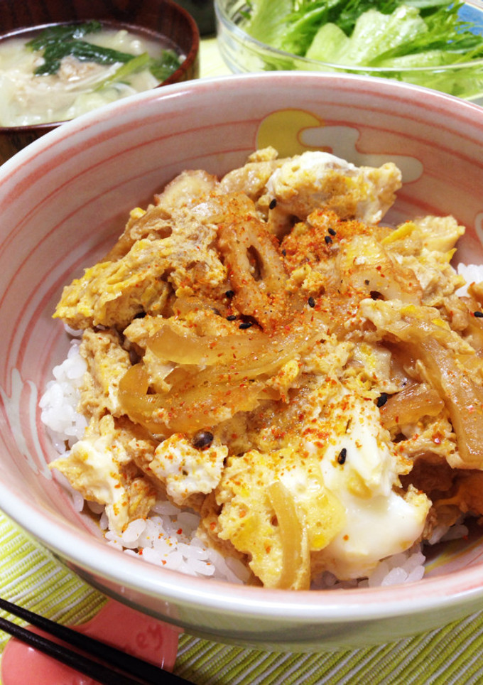 おひとりさまランチ♡油揚げとちくわの丼-レシピのメイン写真