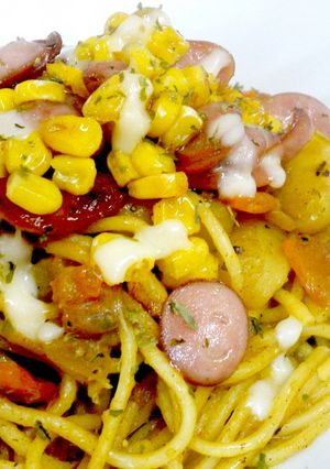 ウインナーとコーンのカレースパゲテイ♪-レシピのメイン写真