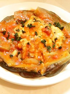 ささ身と茄子の豆板醤トマト煮-レシピのメイン写真