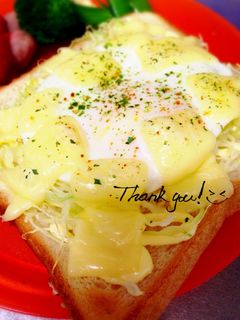 レンジで目玉焼き!?簡単目玉焼きトースト-レシピのメイン写真