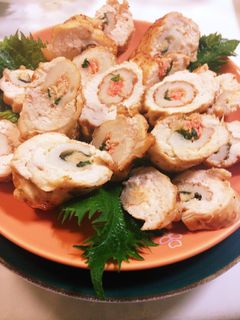 明太&大葉&ちくわ☆素揚げ肉巻き-レシピのメイン写真