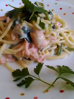 鮭とほうれん草のクリームパスタ❤-レシピのメイン写真