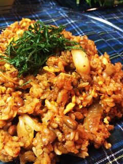 【決定版】パラパラ納豆キムチ炒飯。-レシピのメイン写真