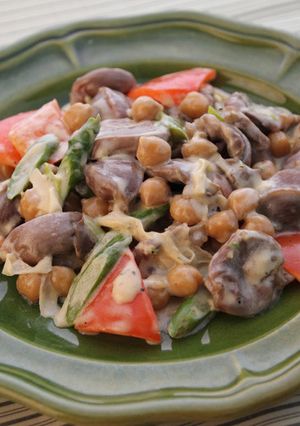 砂肝とひよこ豆のクリーム煮【天狗缶詰】-レシピのメイン写真