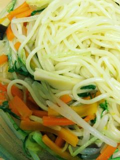 柚子胡椒香る水菜とエリンギの和風パスタ-レシピのメイン写真
