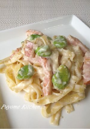 そら豆とベーコンのクリームパスタ-レシピのメイン写真