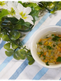 離乳食後期 にんじん大根ほうれん草味噌汁-レシピのメイン写真