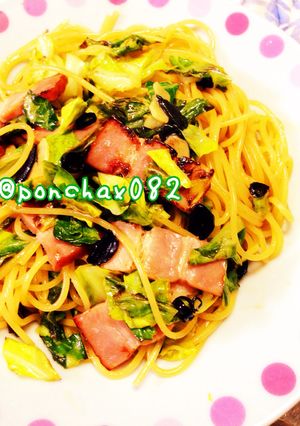 簡単！キャベツとベーコンのペペロンチーノ-レシピのメイン写真