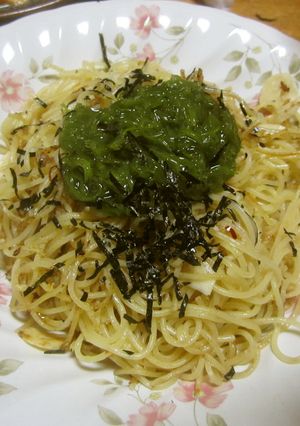 めかぶのネバネバペペロンチーノ-レシピのメイン写真